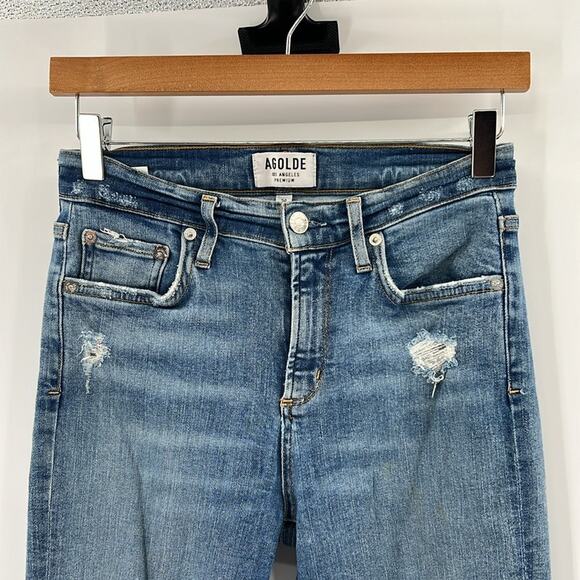 Agolde Women's Sophie High Rise Distressed Skinny Jeans - Dare - 26 - Picture 2 of 8